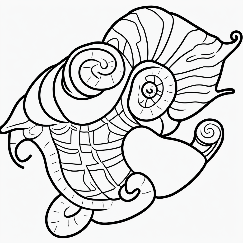Snail Cartoons: Simple Line Art for Coloring Books