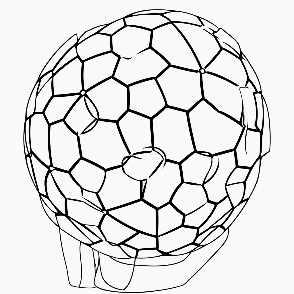 Explore Soccer Ball Cartoon Line Art for Coloring Fun