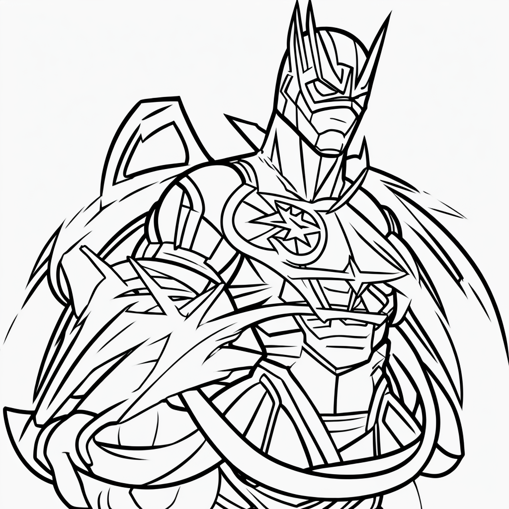 Explore Superhero Cartoon Coloring Book Line Art