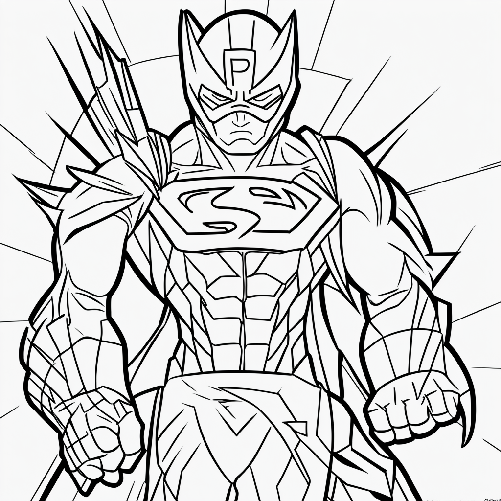Superhero Coloring Book: Simple Line Art Adventures