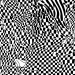 Black and white taxi cartoon with checkerboard stripes, featuring simple outlines and uncolored areas, designed for a coloring book style.