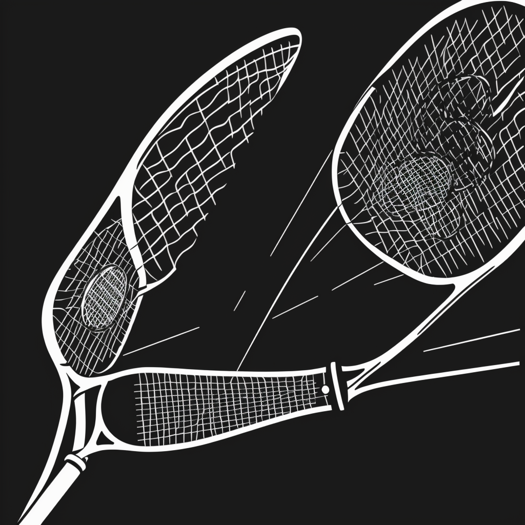 Explore Tennis Racket Line Art for Coloring Fun