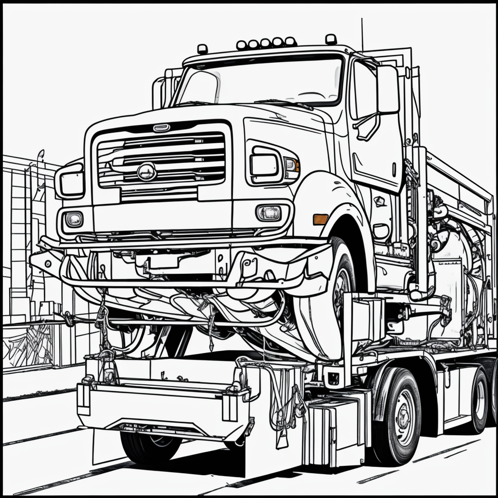 Explore Tow Truck Car Coloring Book Line Art Designs