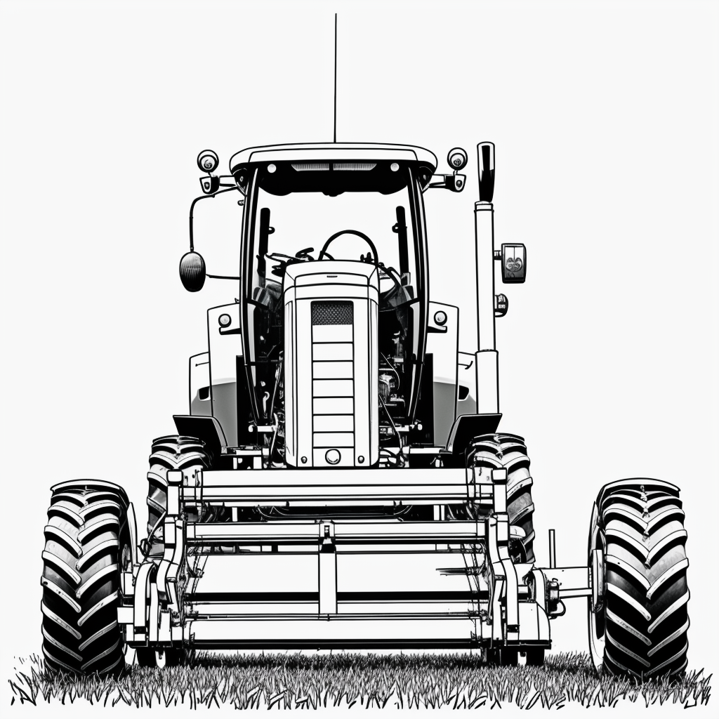 Explore Tractor Line Art for Coloring Fun