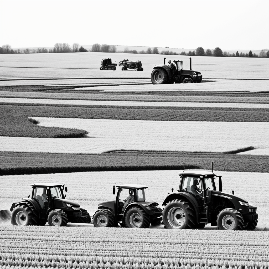 Explore Tractor Plowing Field Cartoon Line Art Fun