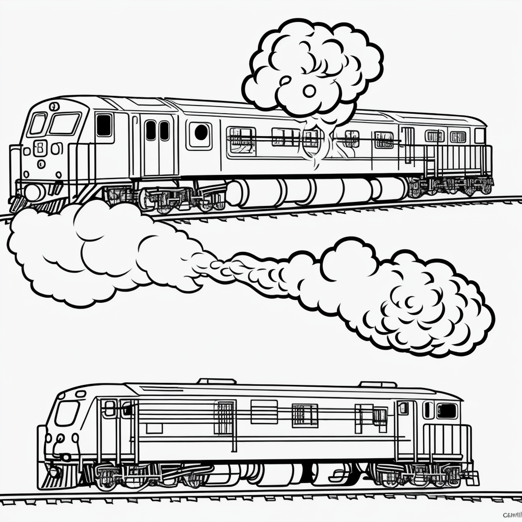 Train Line Art: Color Your Own Locomotive Adventure