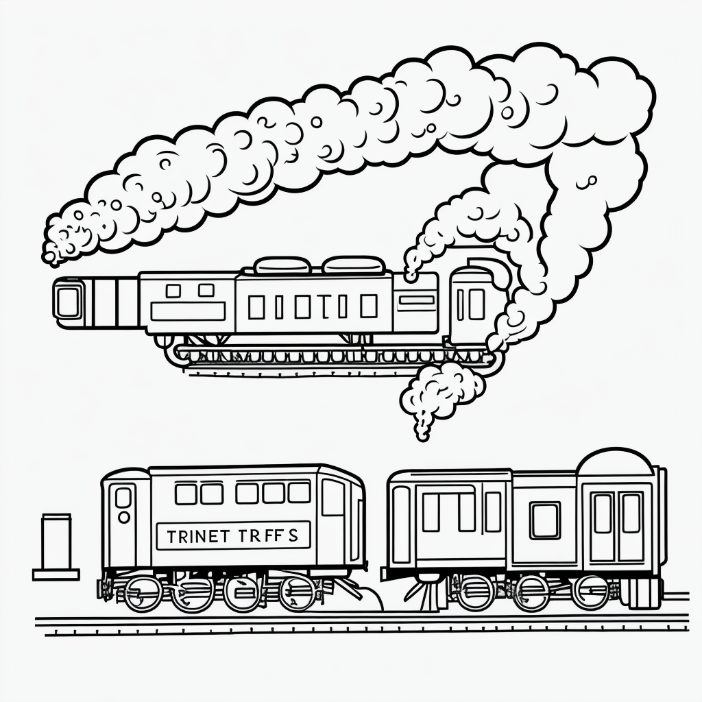 Create Stunning Line Art: Train With Smoke Puffs