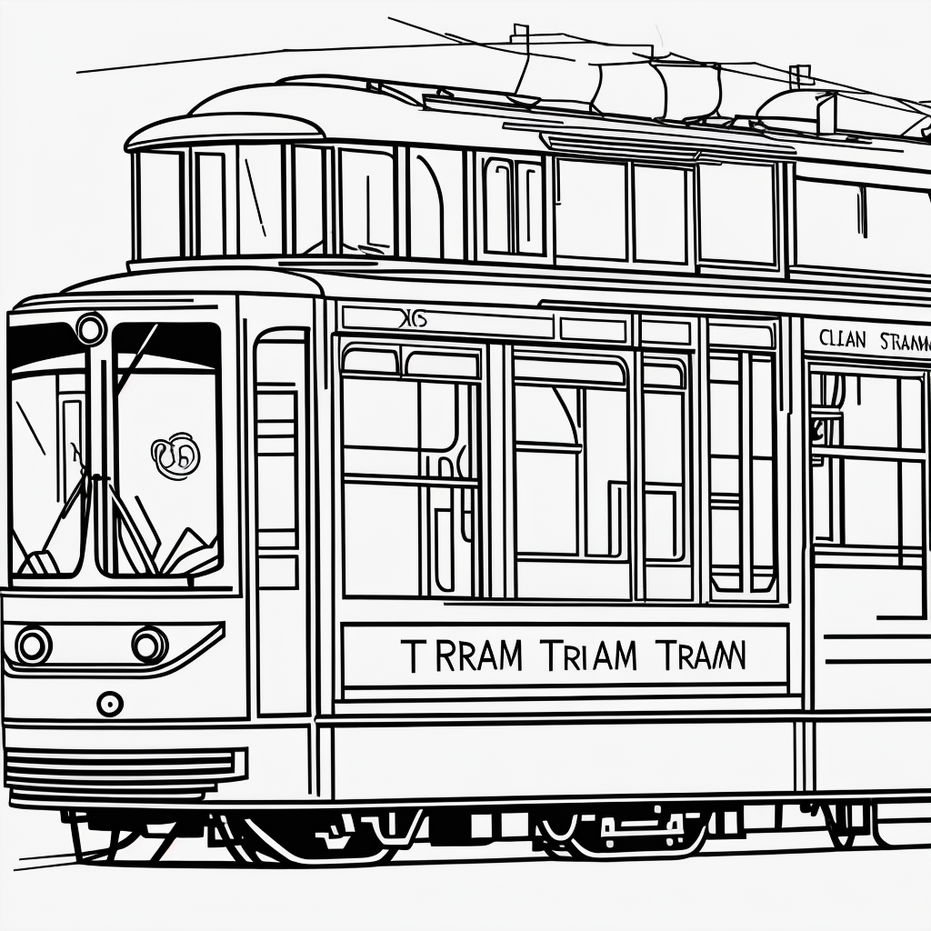 Explore Tram and Streetcar Coloring Book Art