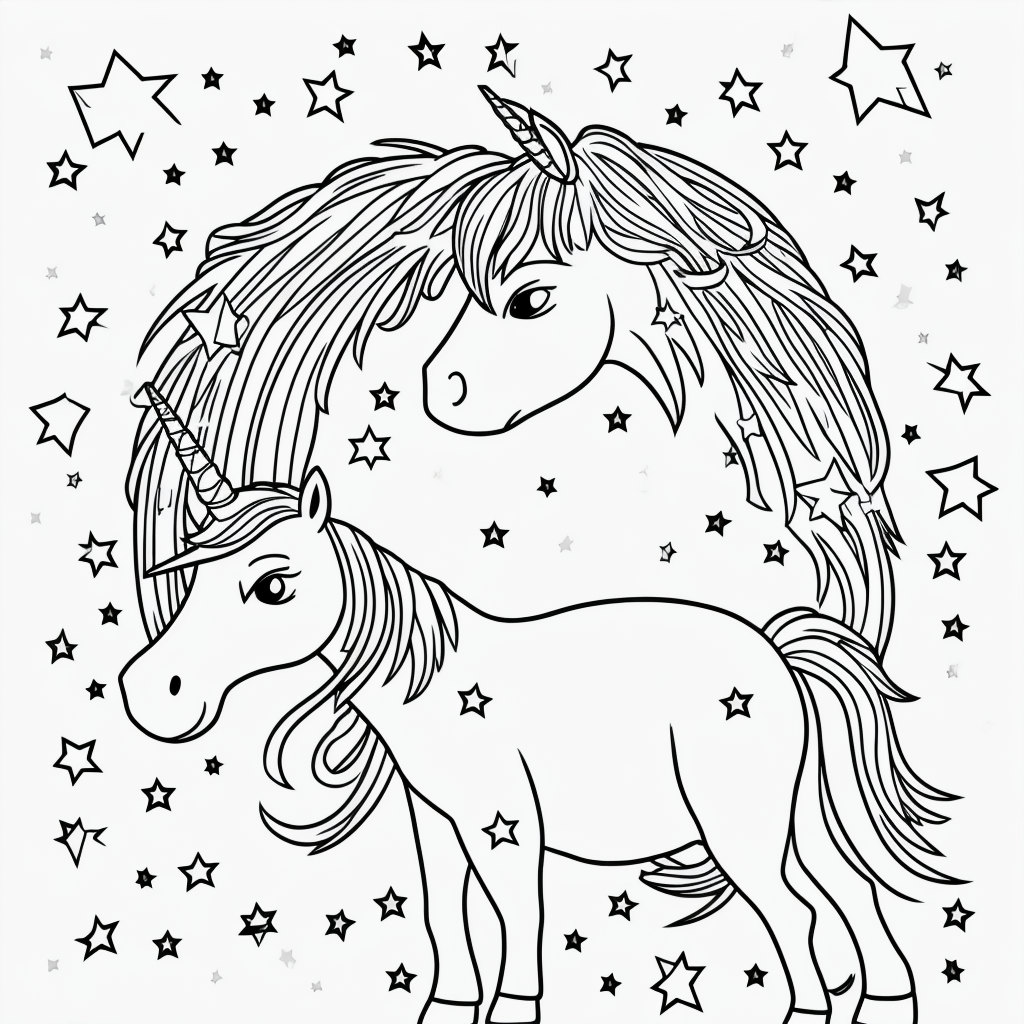 Create Magical Unicorn Coloring Pages with Simple Outlines