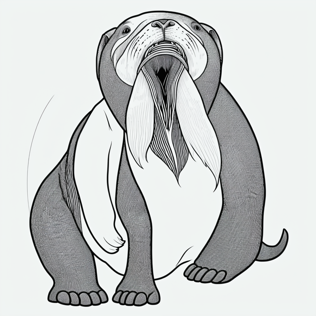 Walrus Line Art: Simple Outlines for Coloring Fun