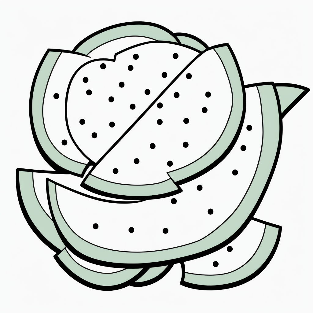 Watermelon Slice Cartoon Art for Coloring Lovers