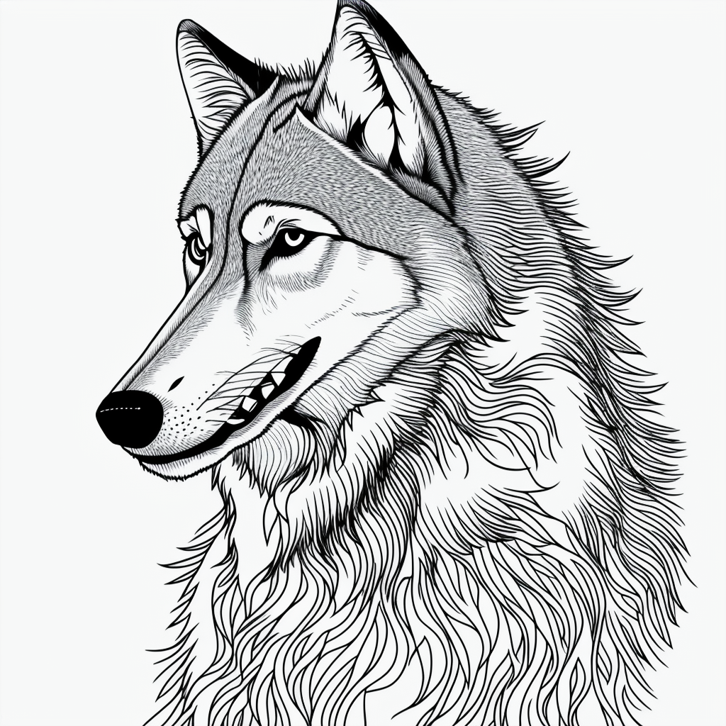 Explore Wolf Cartoon Howling Line Art for Coloring Fun