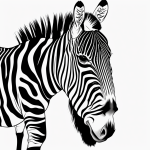 Black and white cartoon zebra line art with simple outlines, perfect for coloring book enthusiasts who enjoy creative and relaxing activities.