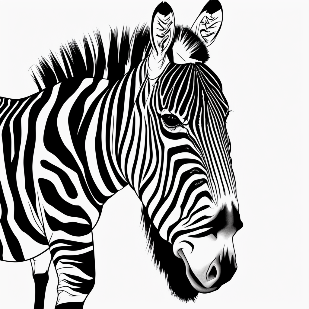 Zebra Cartoon Line Art for Coloring Book Fun