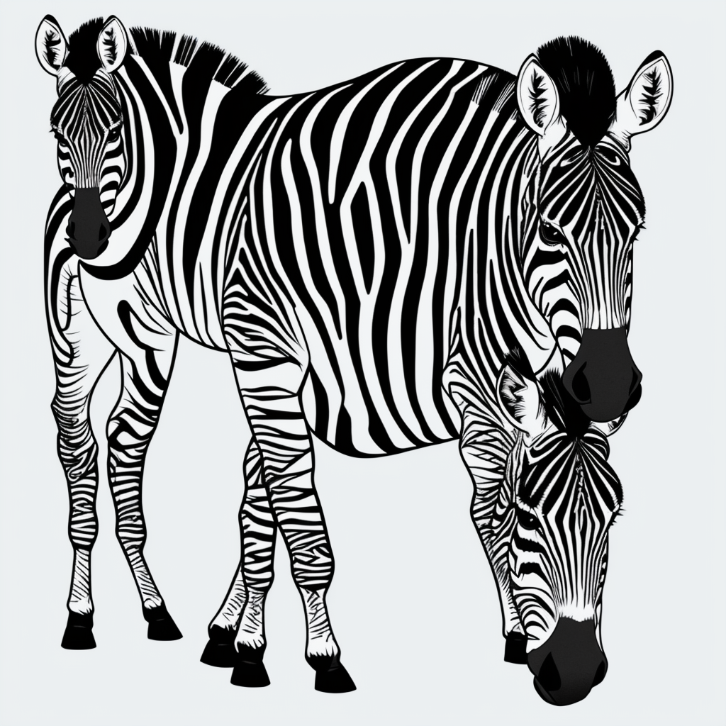 Explore Zebra Cartoon Line Art for Coloring Fun
