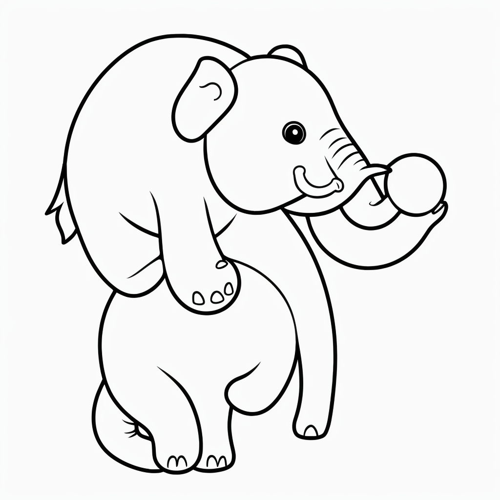 Cute Baby Elephant Coloring Page for Kids Fun