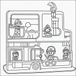 A simple black and white fire truck coloring page for kids, showcasing a fire truck with a ladder in clear line art, perfect for coloring book enthusiasts.