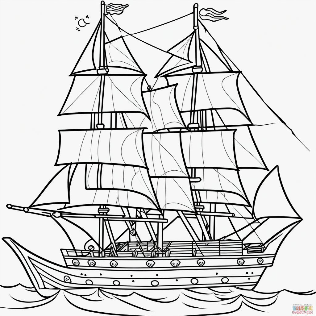 Explore Pirate Ship Coloring Pages for Kids