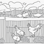 A simple black and white coloring page of a rooster crowing on a fence with clear outlines, perfect for kids to color and enjoy.
