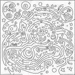 A simple black and white coloring page featuring friendly aliens waving hello, designed for kids with clear outlines and line art, perfect for coloring books.