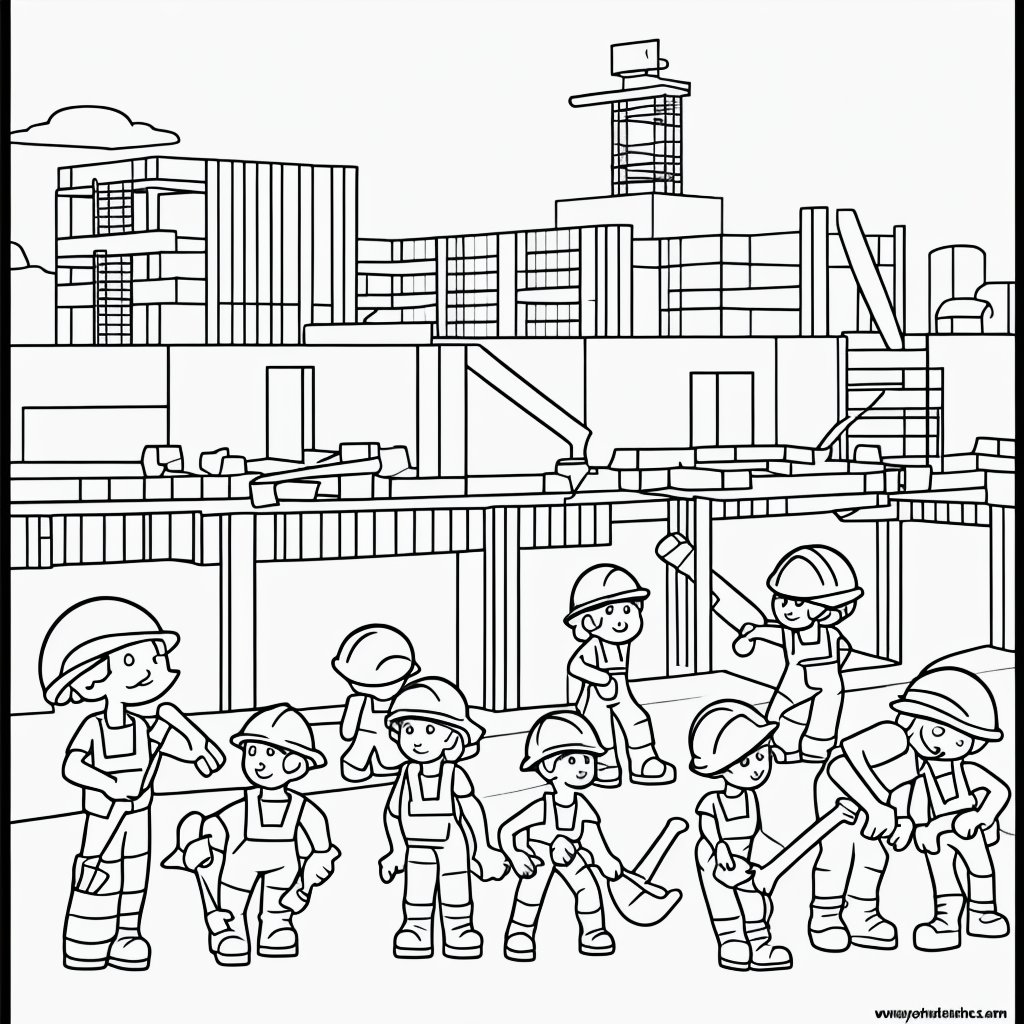Fun Construction Coloring Page for Kids to Enjoy