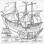 Simple black and white pirate map coloring page with an X mark, suitable for kids, featuring clear outlines and line art design for coloring fun.
