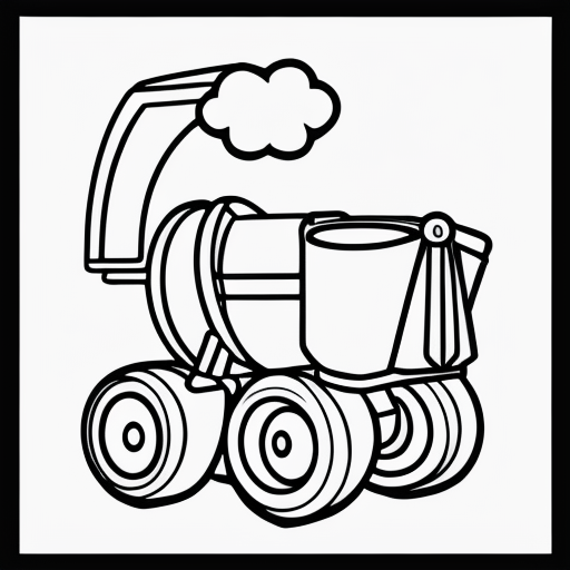 Fun Cement Mixer Coloring Page for Kids – Printable Art