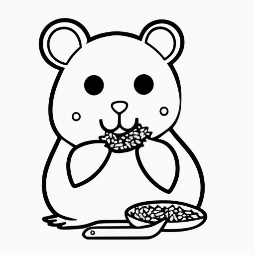 Cute Hamster Coloring Page for Kids to Enjoy