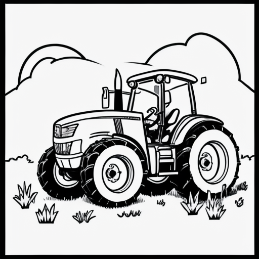 Fun Tractor Coloring Page for Kids: Free Download