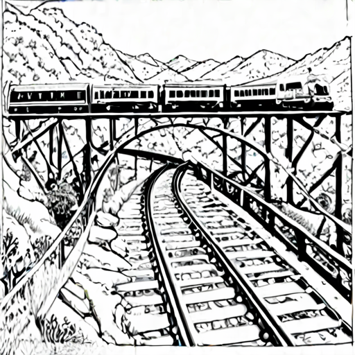 Engaging Train Coloring Page for Kids: Free Printable